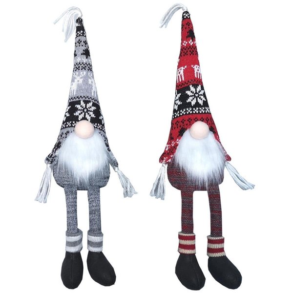 Adlmired By Nature Admired by Nature ABN5D001-RDGY 13 in. Christmas Gnome Plush; Red & Gray - Set of 2 ABN5D001-RDGY